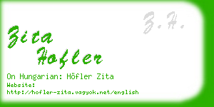zita hofler business card